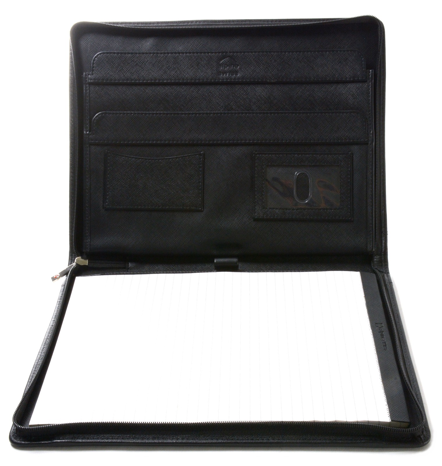 Alpine Swiss Leather Zippered Writing Pad Portfolio Business Briefcase Organizer eBay