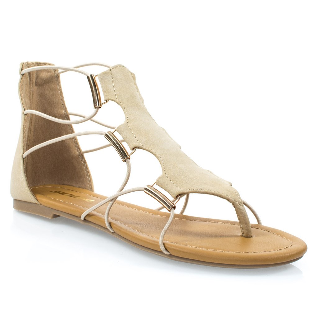 elasticated gladiator sandals