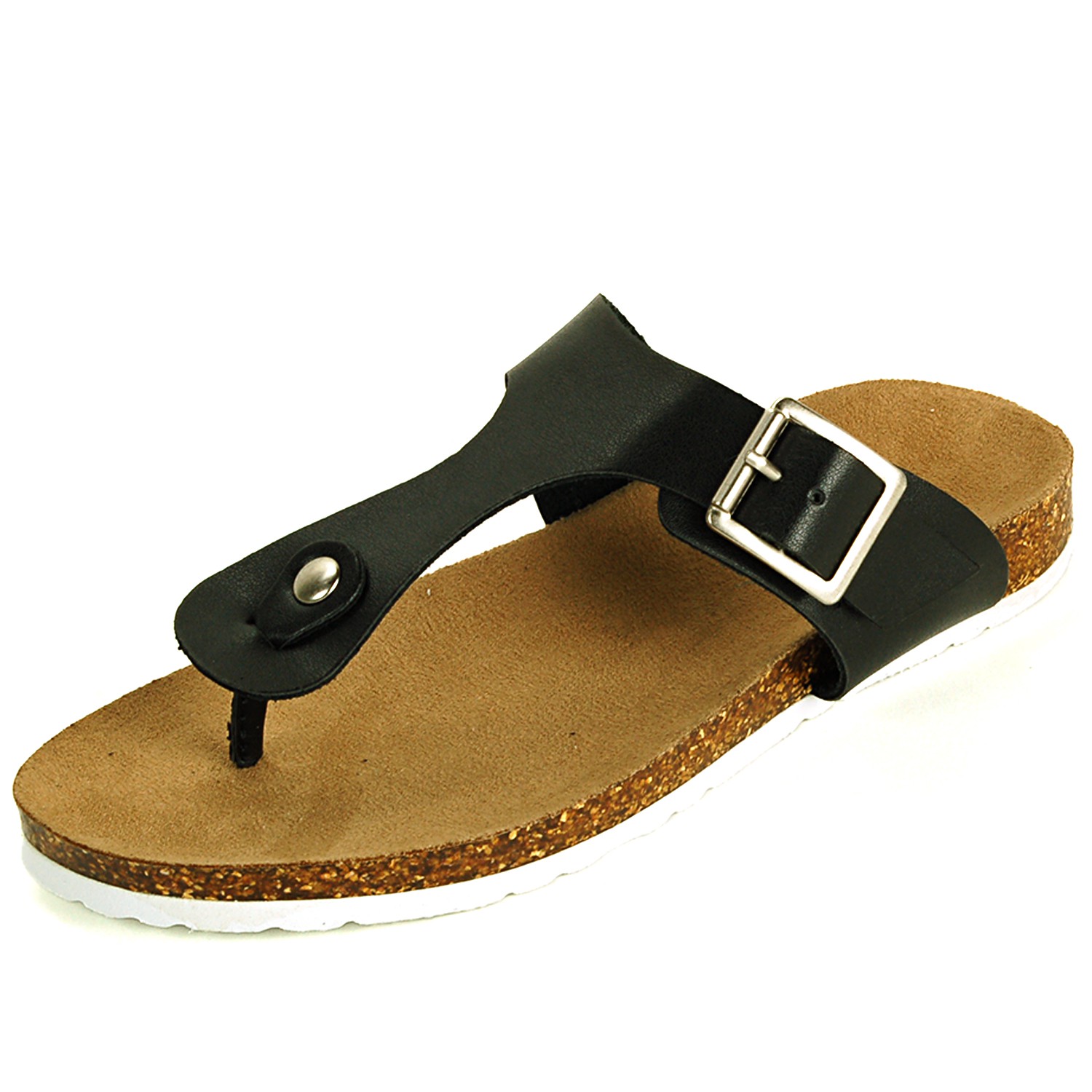 Womens TStrap Sandals Open Toe Flip Flops Slip On Thongs Buckle Flats