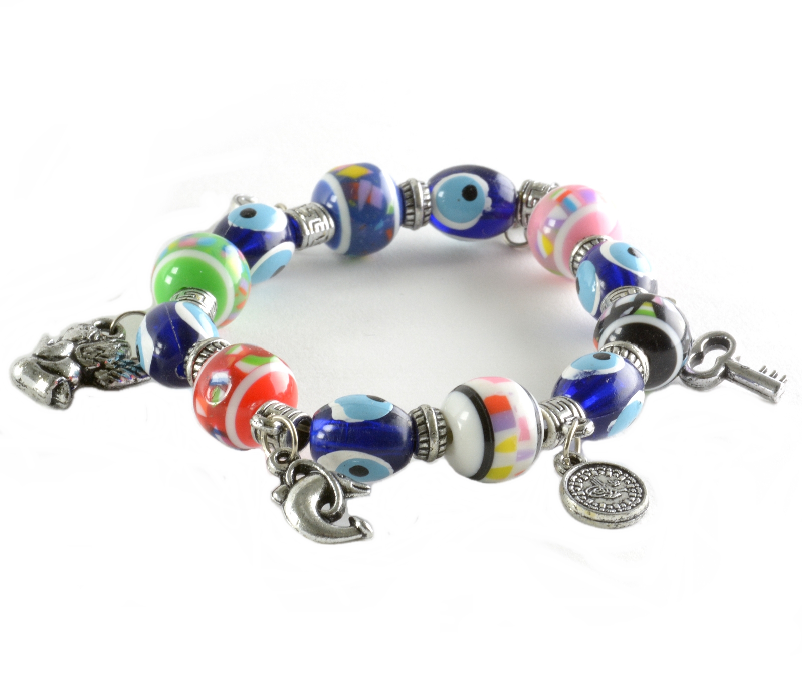 Charm Bracelet Evil Eye Good Luck Beads Nazar Boncuk Charms eBay