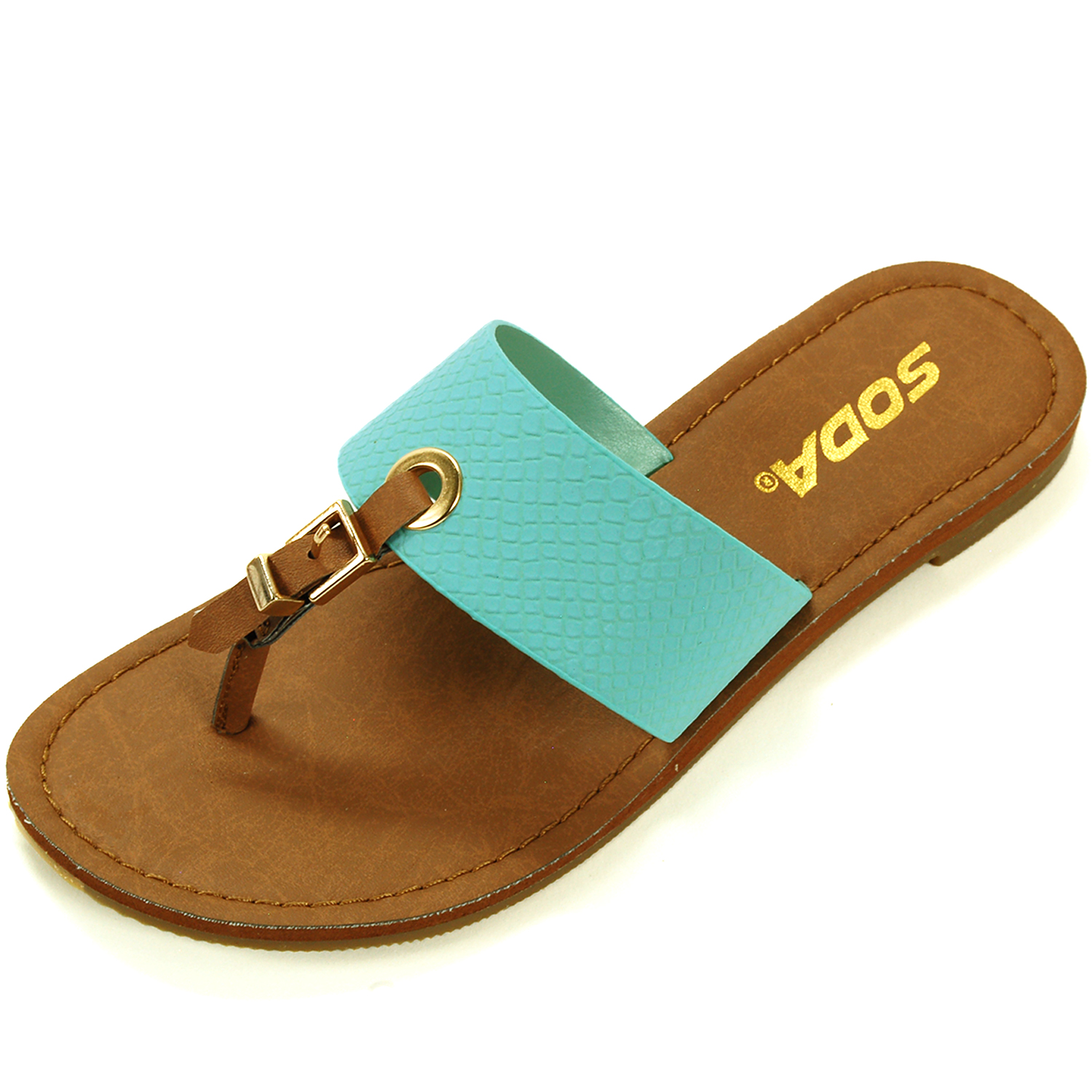 t strap slip on sandals