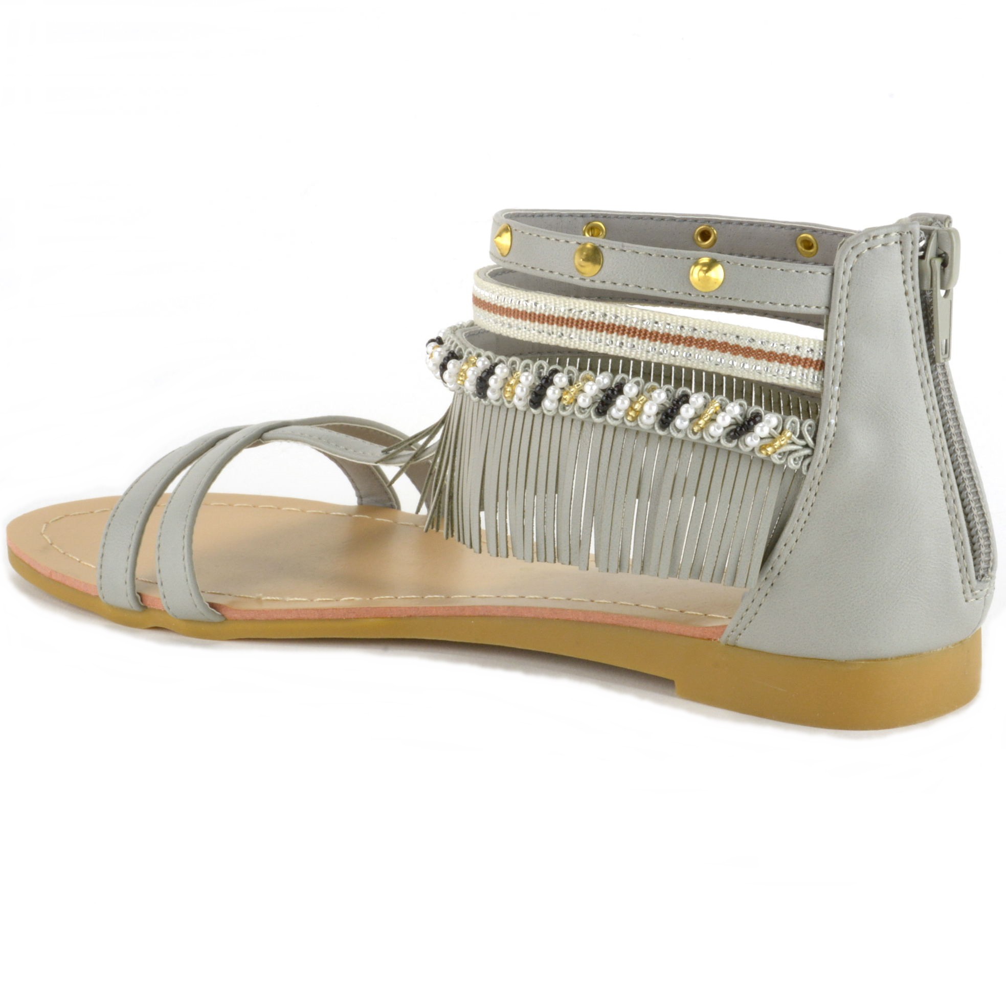 sandals with fringe and beads