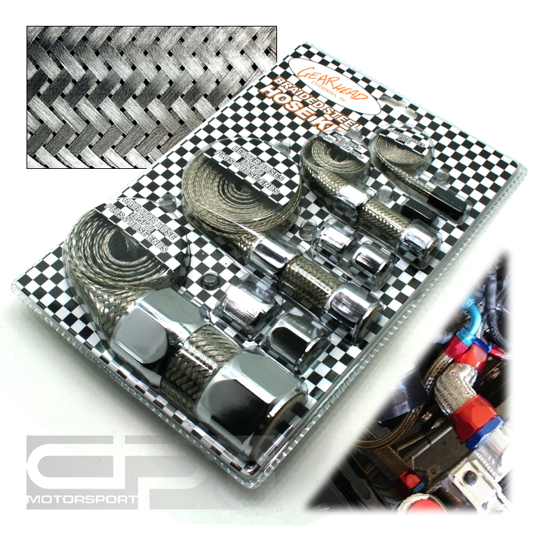 JDM BRAIDED STEEL HOSE VACUUM/FUEL/RADIATOR/HEATER LINES SILVER DRESS