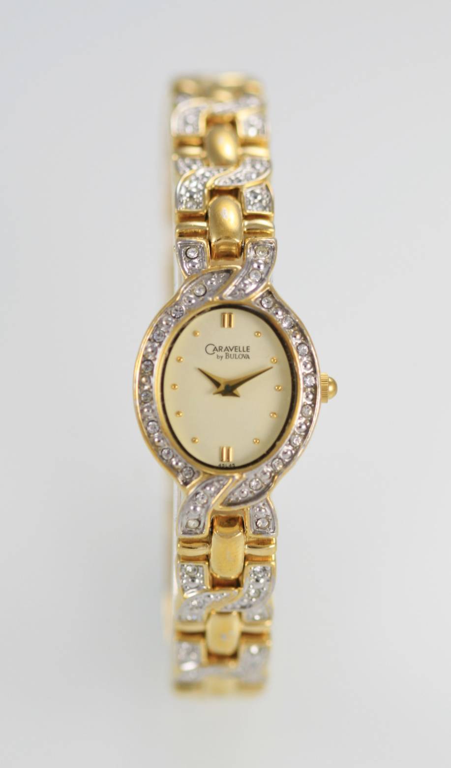 Caravelle by Bulova Champagne Womens Stainless Steel Gold Quartz