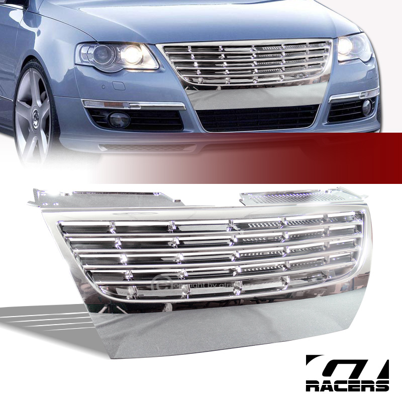 FOR 20062010 PASSAT B6 CHROME HORIZONTAL FRONT HOOD BUMPER GRILL