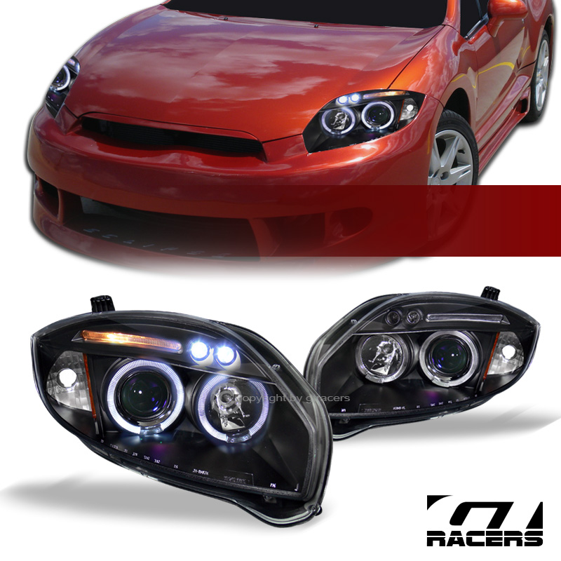 FOR 20062011 MITSUBISHI ECLIPSE BLACK DRL LED HALO PROJECTOR