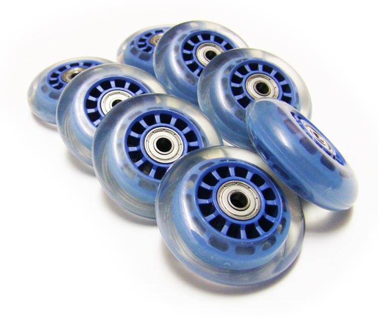 BLUE 76mm 78a Inline Skate Wheels WITH ABEC 9 BEARINGS eBay
