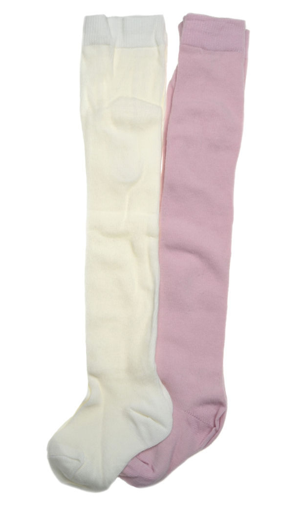 2 pairs of Plain Pink & Cream Baby Tights Size 1218 months eBay