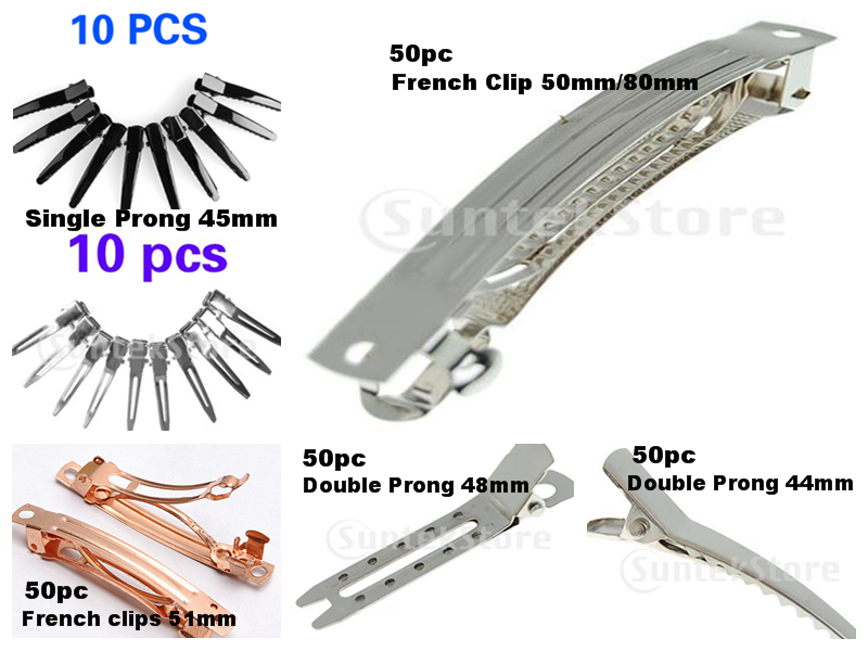 50-Single-Double-Prong-ALLIGATOR-CLIPS-French-Clips-for-HAIR-CLIPS-BOWS-U-Pick