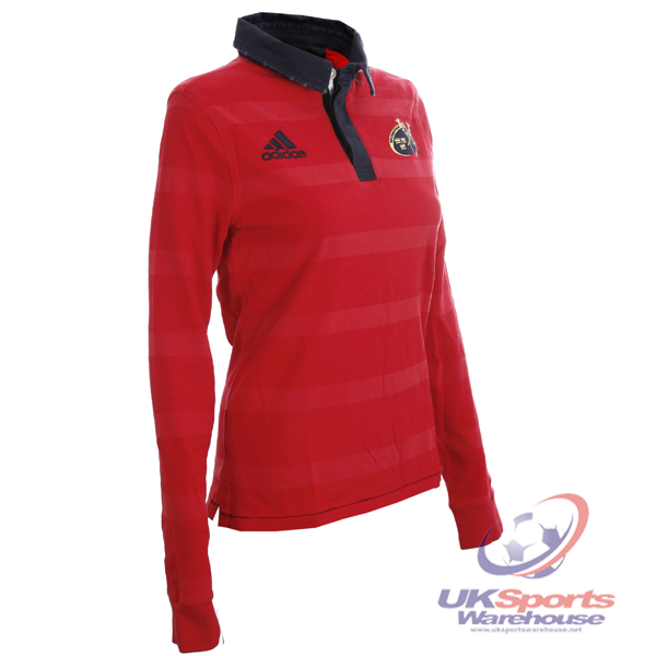 Adidas Munster Home Ladies Replica Long Sleeved Rugby Jersey (O58986