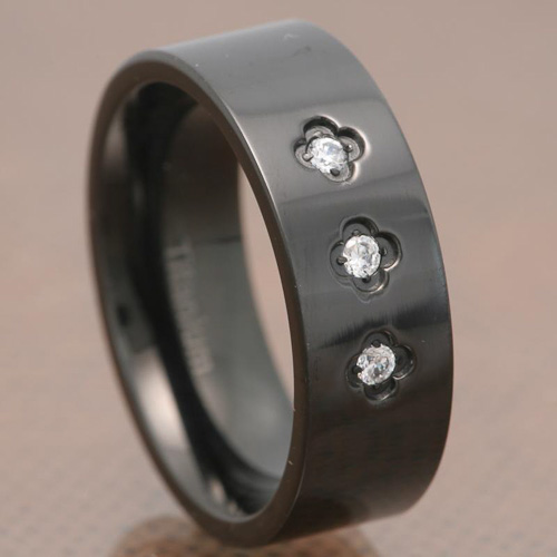 ... flat shiny top black band 3 stone cubic zirconia men s wedding ring ... flat shiny top black band 3 stone cubic zirconia men s wedding ring