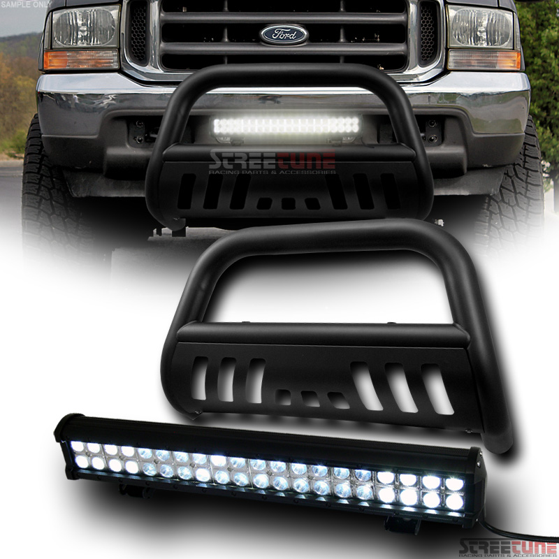 Matte Black Steel Bull Bar Bumper Guard+120W Cree LED Fog Light 9904 F250/F350 eBay