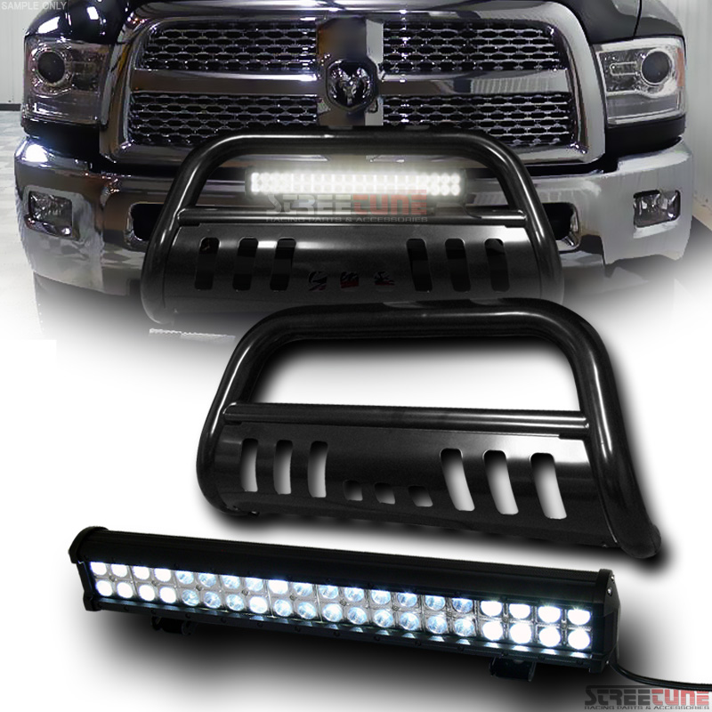 Black Bull Bar Bumper Grille Guard w/120W Cree LED Fog Light 1016 Ram