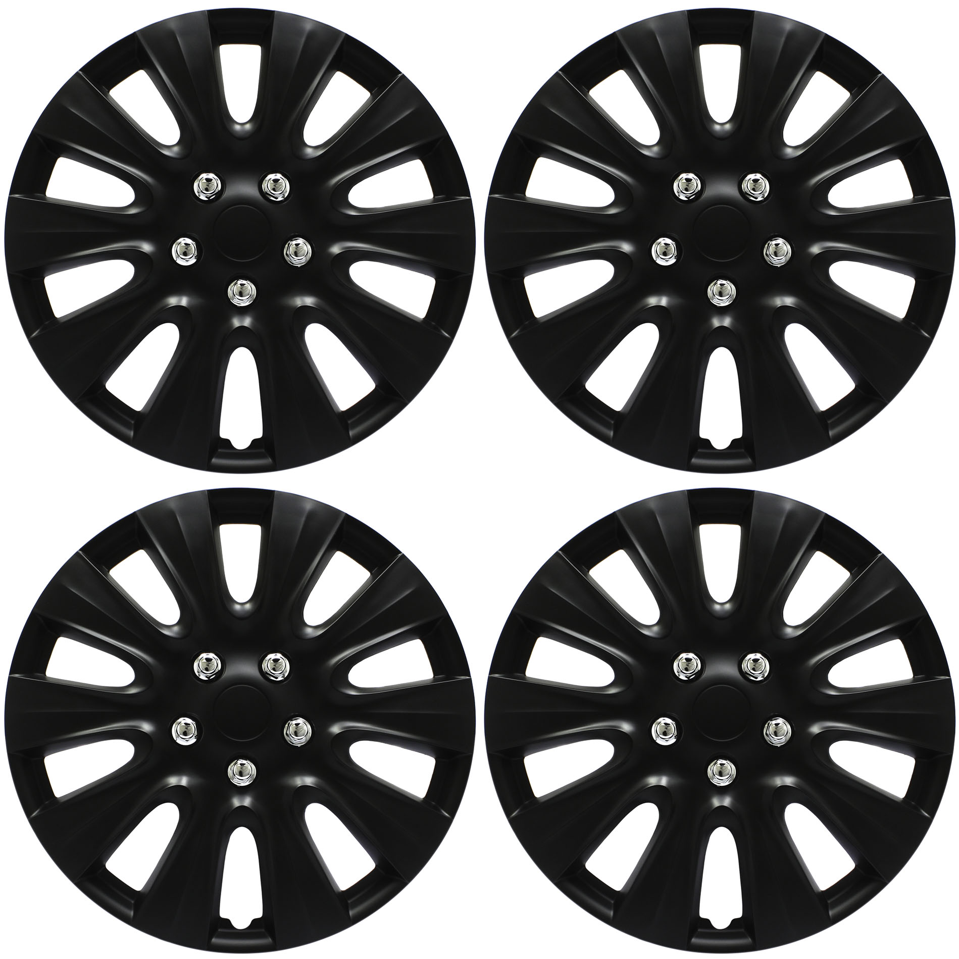 4pc Hub Cap BLACK MATTE 17" Inch for OEM Rim Wheel Replica Cover Covers