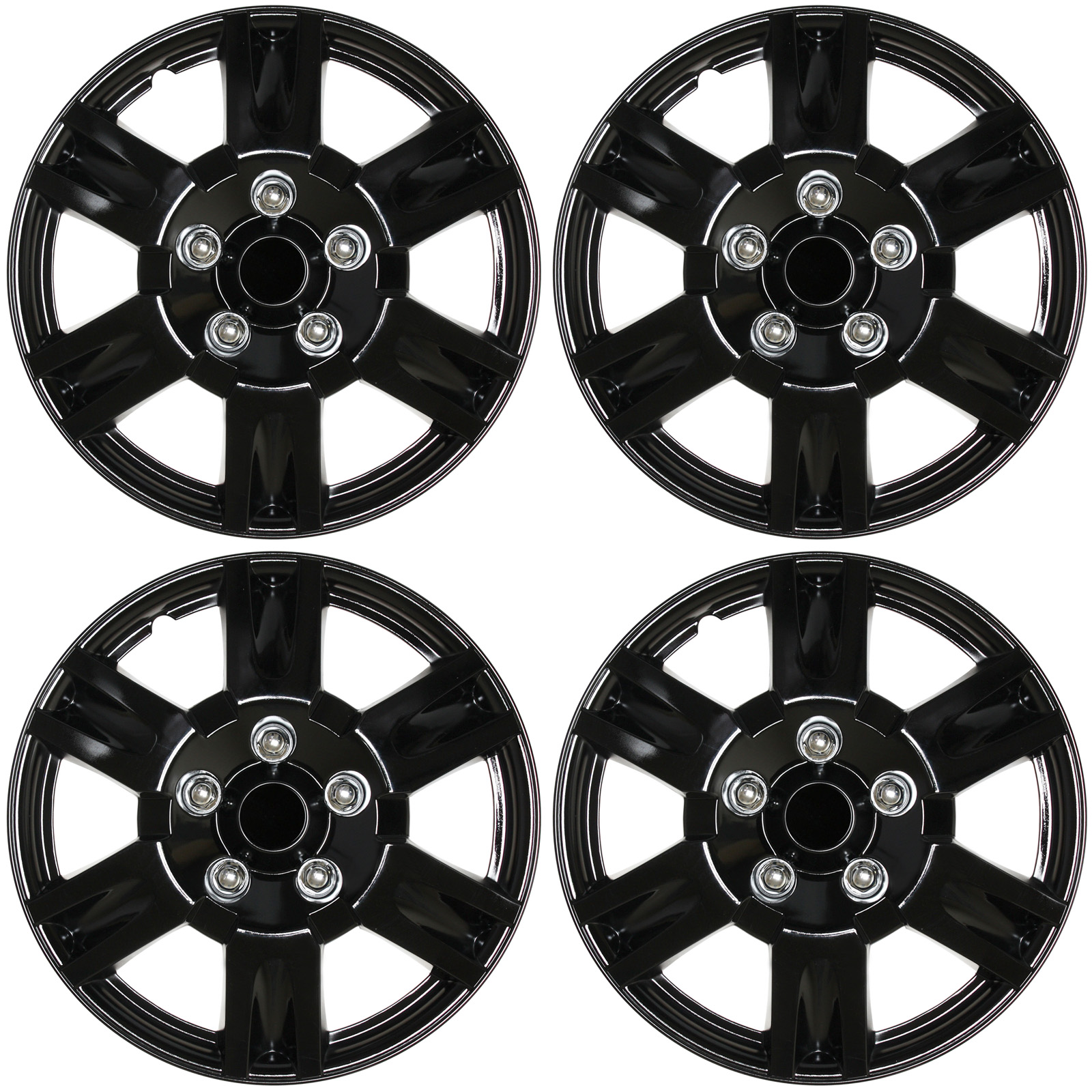 4 pc NEW Universal HubCaps ICE BLACK 15" Inch Wheel Cover Hub Caps Covers Cap eBay