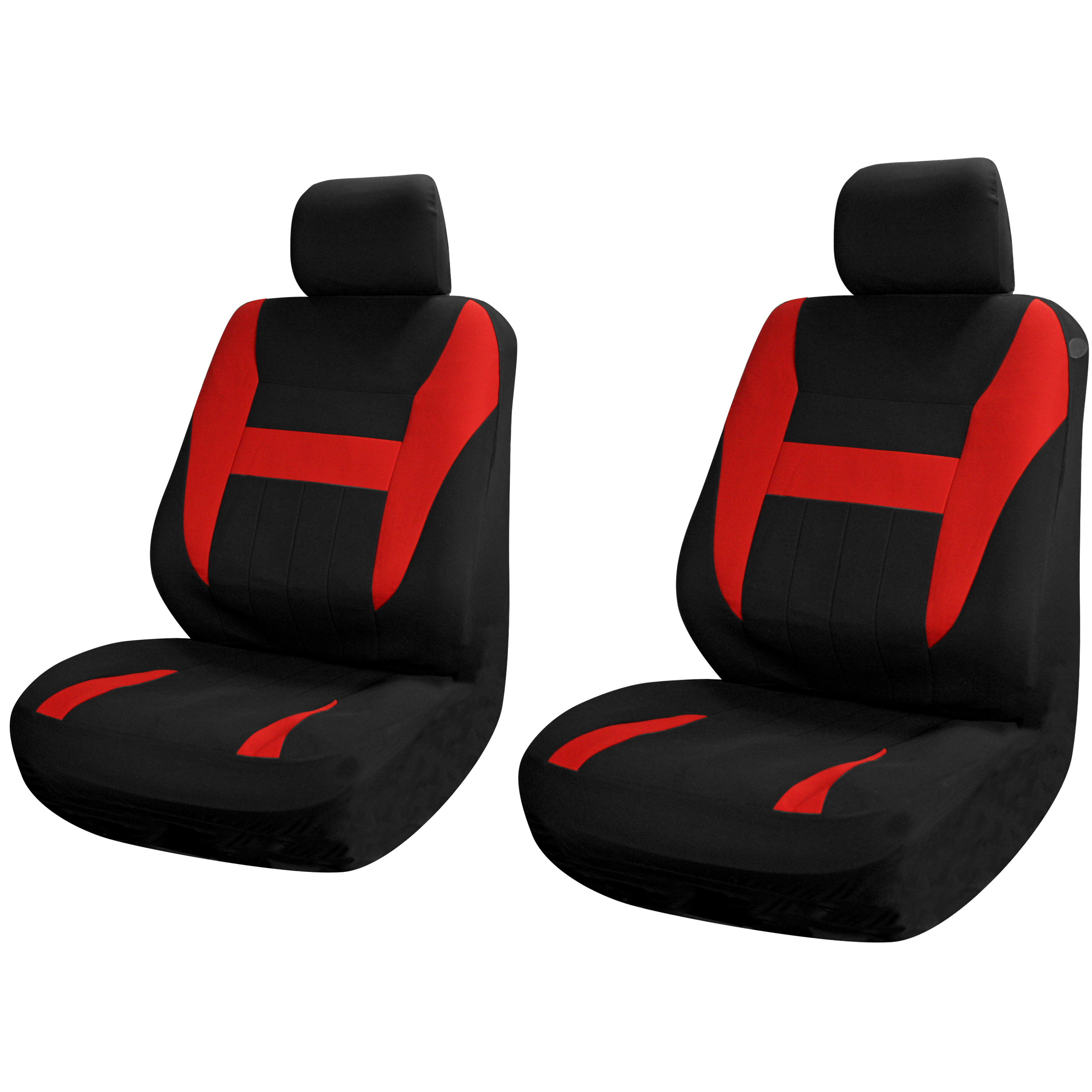 Car Seat Covers for Front Bucket Seats Black / Red 6pc with Head Rest Cover eBay
