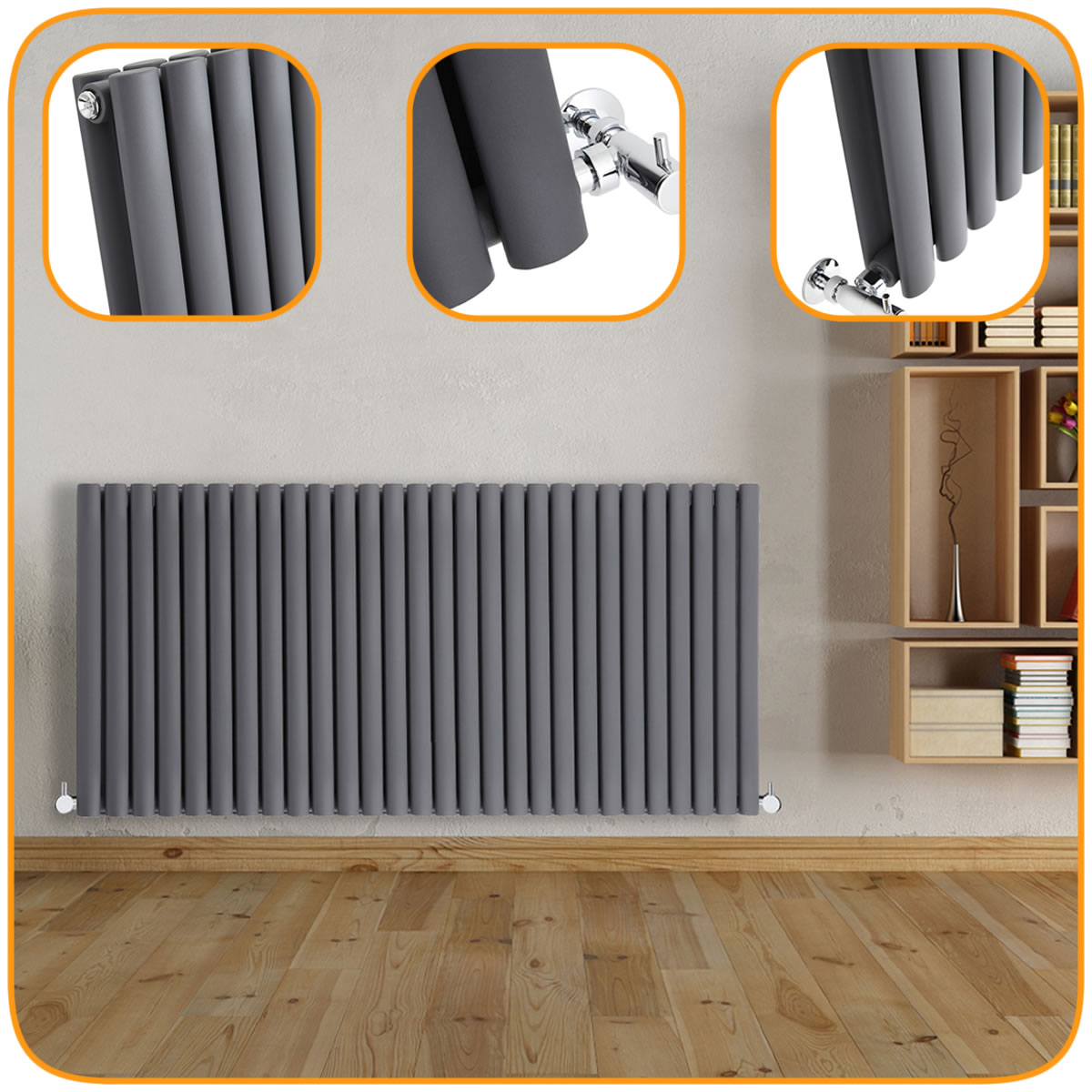 Anthracite Horizontal Designer Radiators Upright Column Central