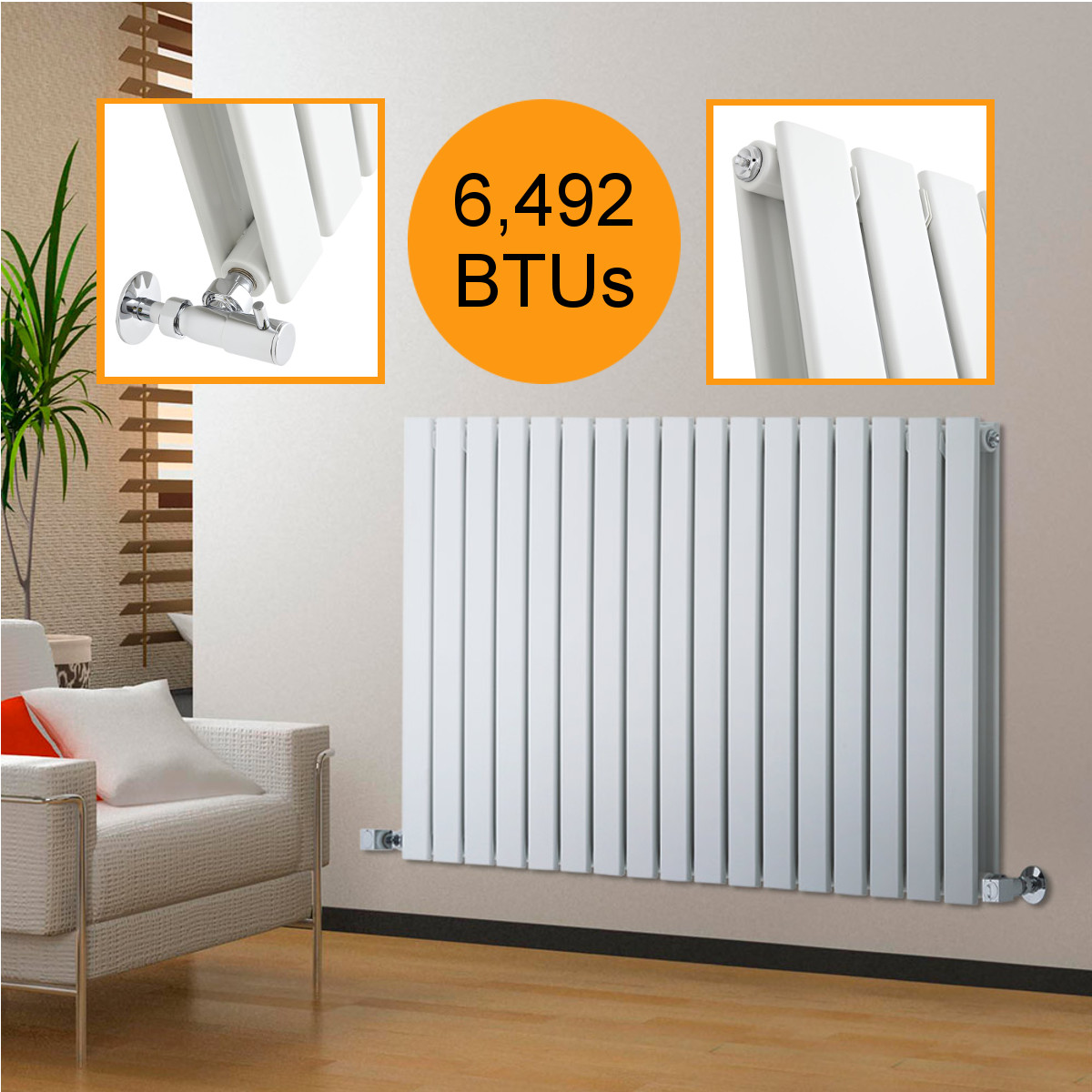 White Horizontal Designer Radiators Upright Column Modern Central Heating UK eBay