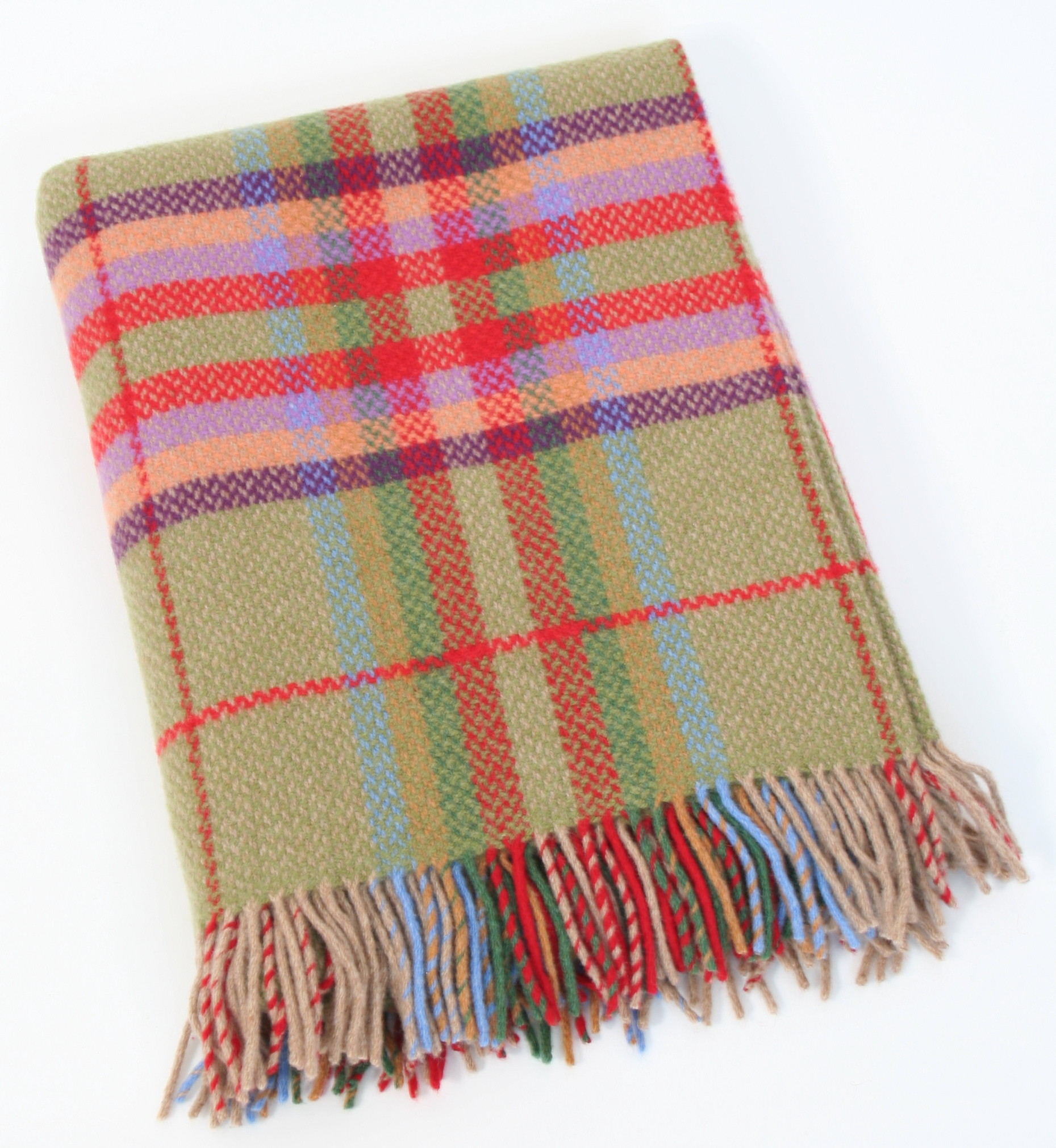 Irish Wool Blanket Cashmere & Merino Green Plaid Throw eBay