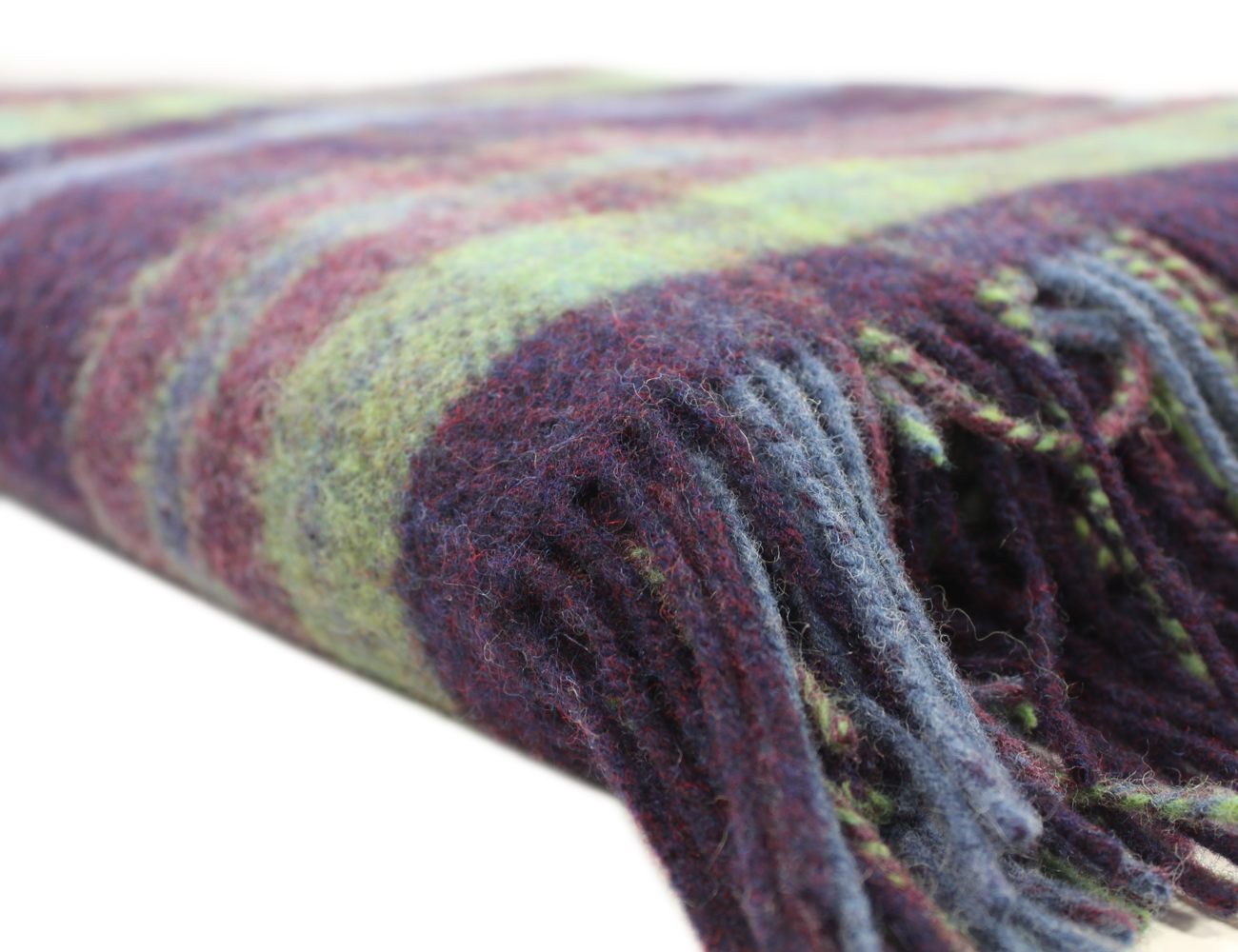 Wool Plaid Blanket Throw 54" x 72" Made in Ireland