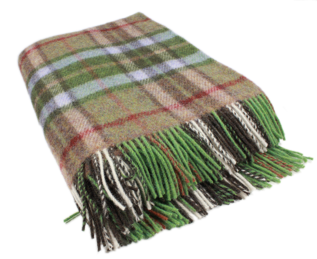 Irish Wool Throw Blanket Green & Blue John Hanly eBay