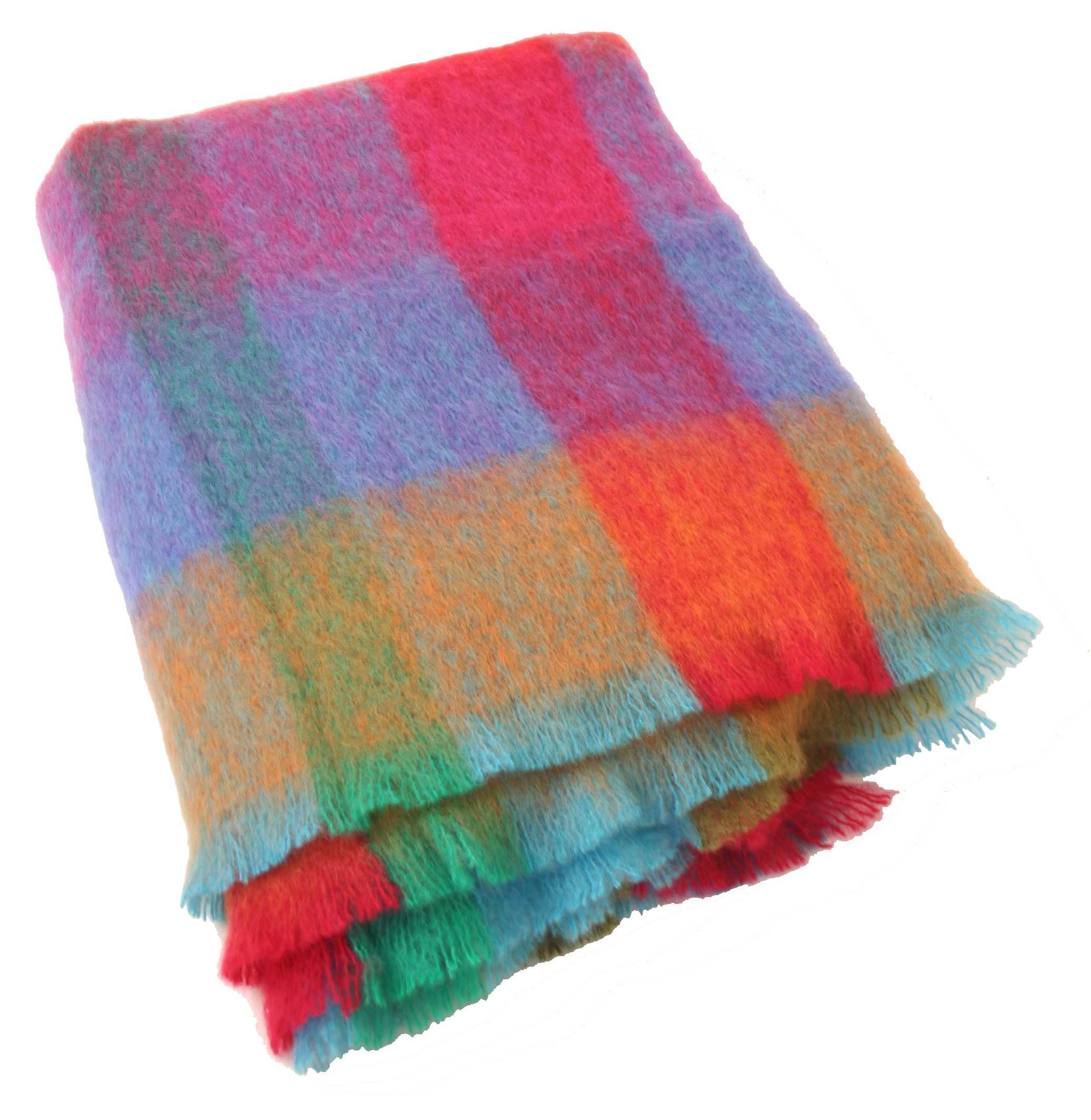 New Mohair Throw 54" x 72" Multi Color Plaid Irish Made eBay