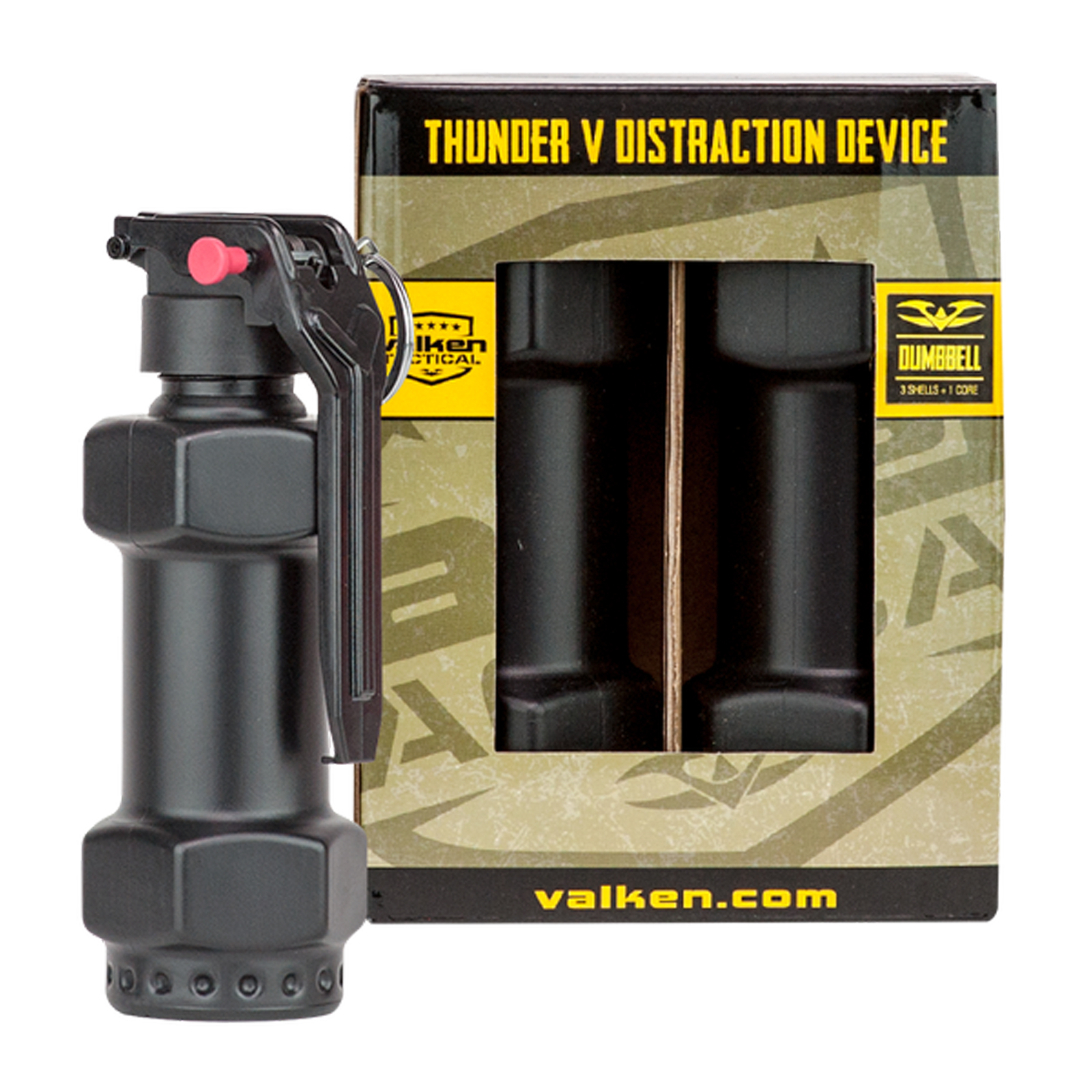 Valken Thunder V Airsoft Grenade 3 Pack with Core Dumbbell