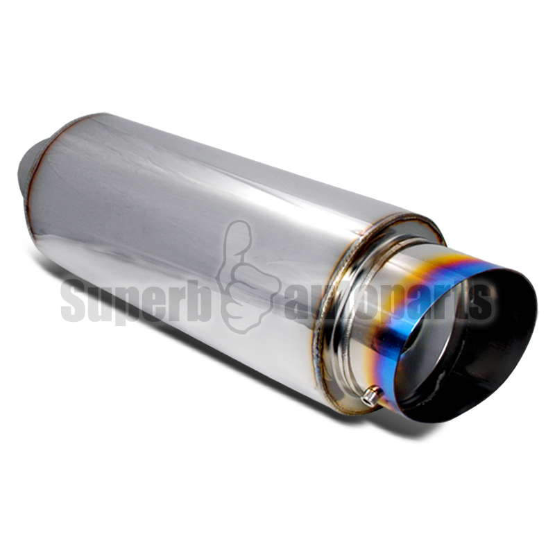 4" JDM Titanium Performance Stainless Exhaust Muffler Burn Tip eBay