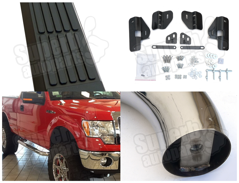 20092014 Ford F150 Regular Cab 3" Side Step Rail NERF Bars Chrome