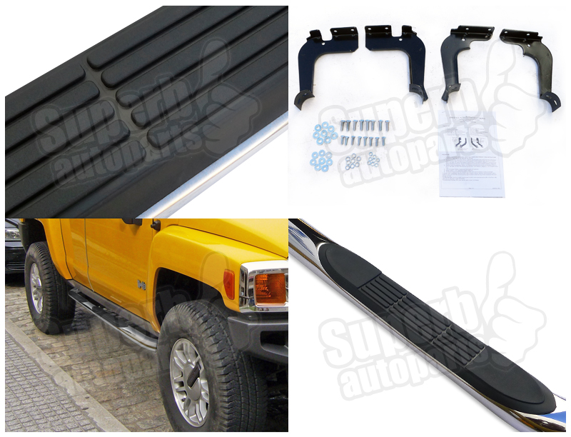 20062010 Hummer H3 3" S/S Side Step Rails Nerf Bars Running Board eBay