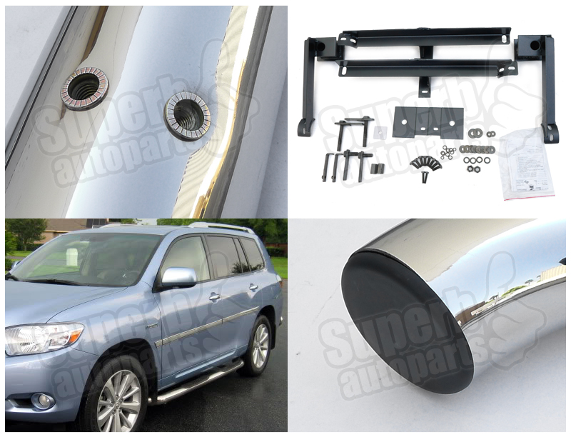 20082016 Toyota Highlander 3" Stainless Side Step Bars Running Board