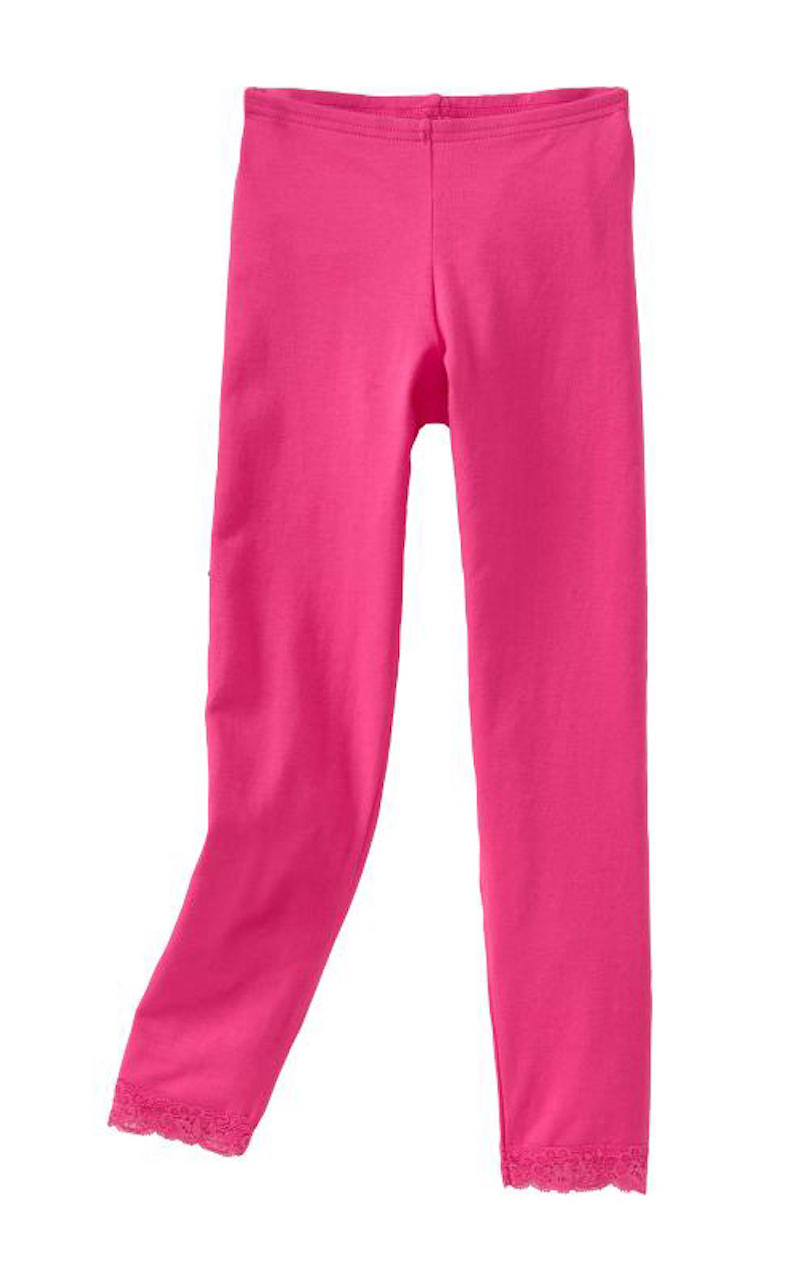 Vivian/'s Fashions Long Leggings Lace Trim Cotton Girls