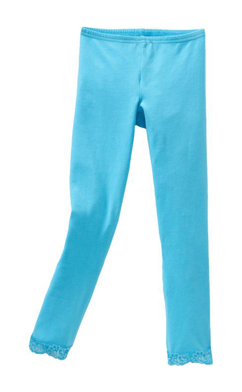 Vivian/'s Fashions Long Leggings Lace Trim Cotton Girls