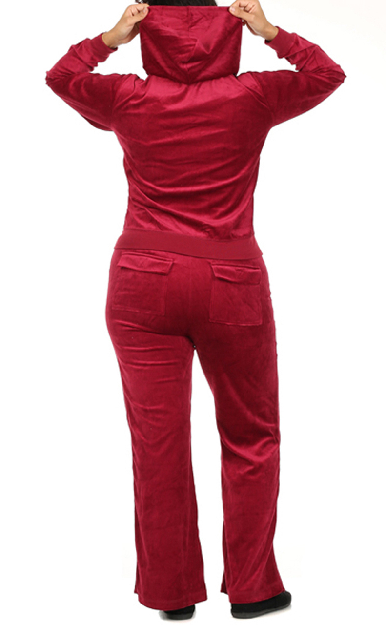 Velour Classic Hoodie Sweat Suit Jacket and Pant Set eBay
