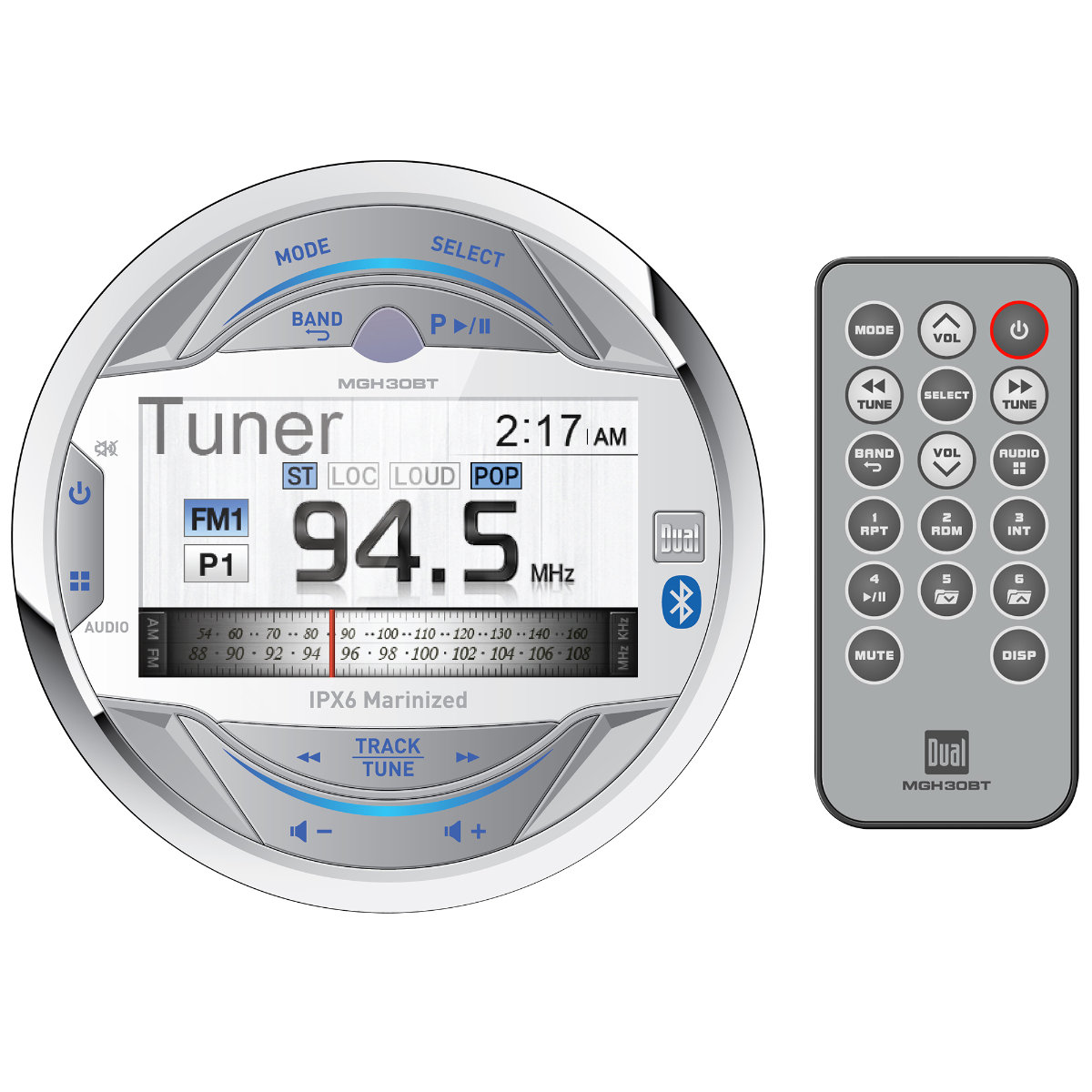 NEW Dual MGH30BT Marine Boat Stereo Media Receiver 3Inch LCD