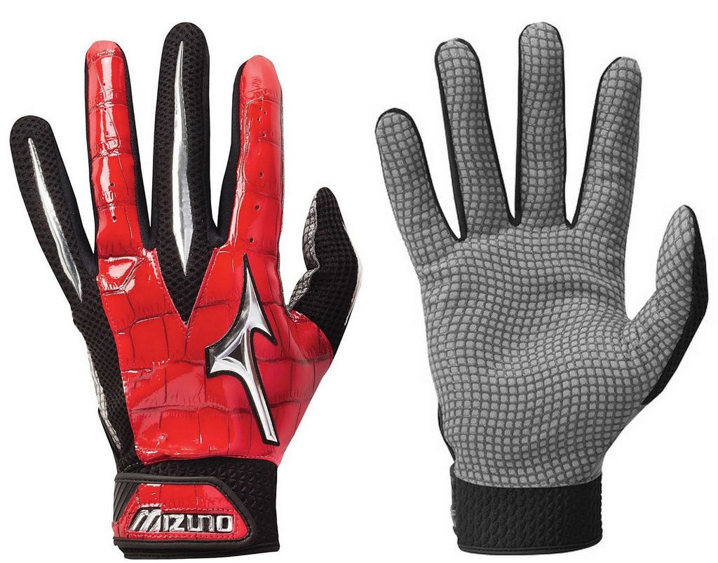 Mizuno Swagger Red Large Adult Mens Baseball/Softball Batting Gloves