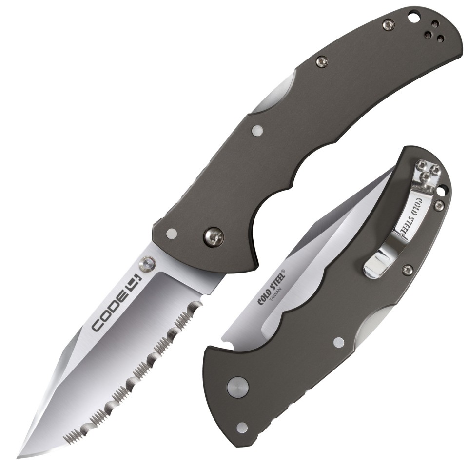 Cold Steel Code 4 Serrated Folding Knife eBay