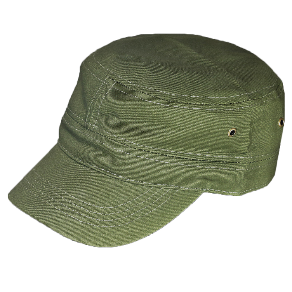 Classic Plain Vintage Army Military Cadet Style Cotton Cap Hat