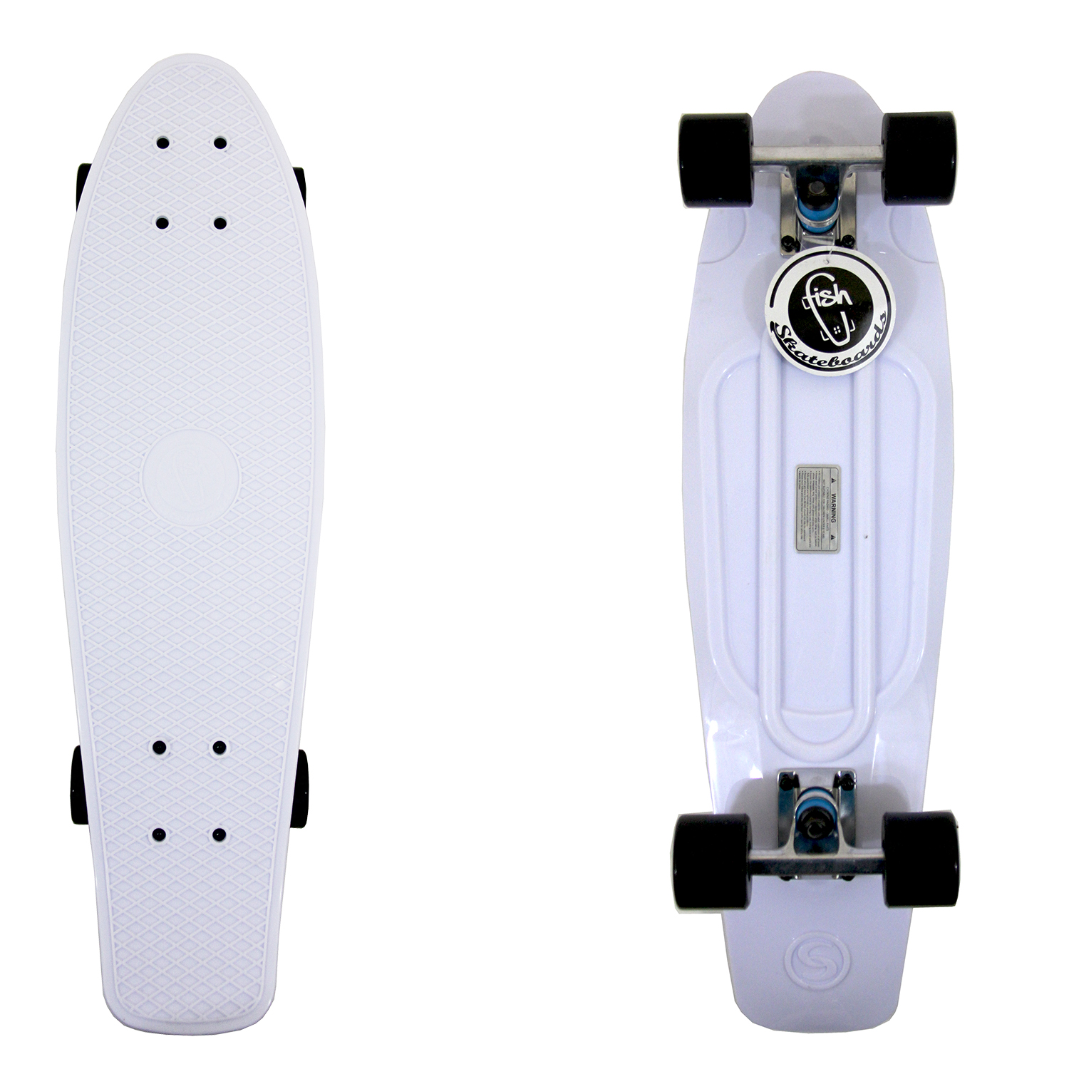 27" Shark Retro Longboard Skateboard Plastic Cruiser Vinyl Stereo