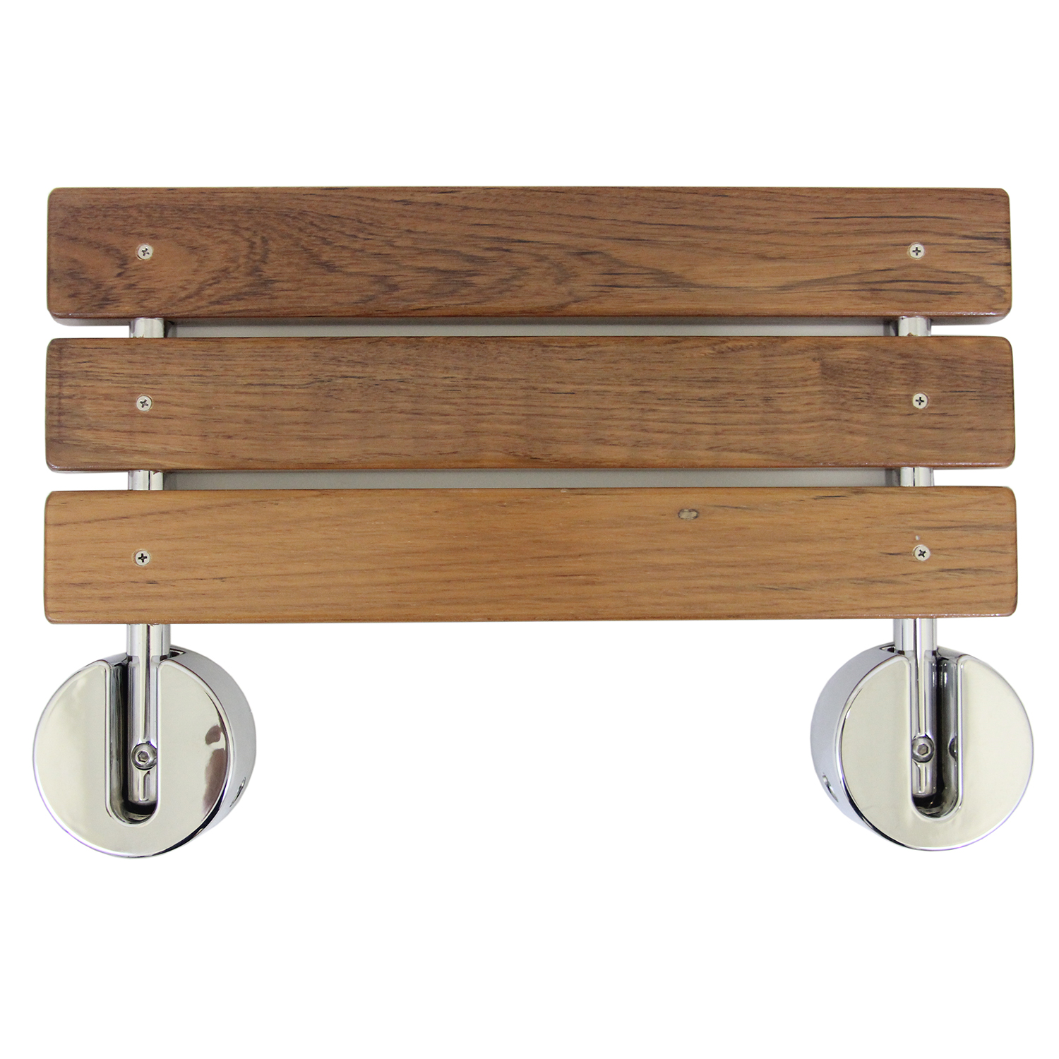 Clevr 20" Teak Modern Folding Shower Seat Bench Dark Wood Medical Wall Mount