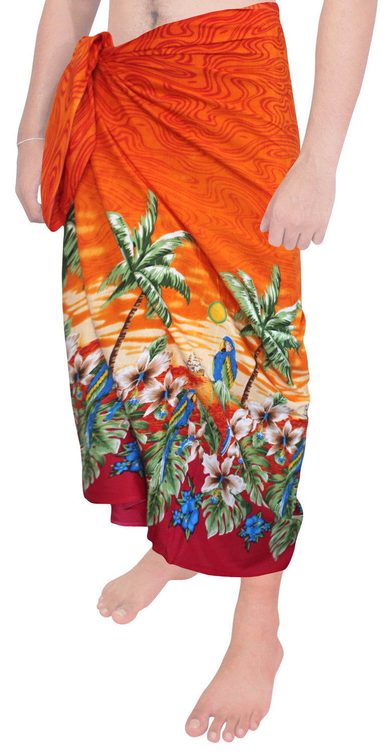 Beach Wear Mens Sarong Pareo Wrap Cover ups Bathing Suit Beach Towel