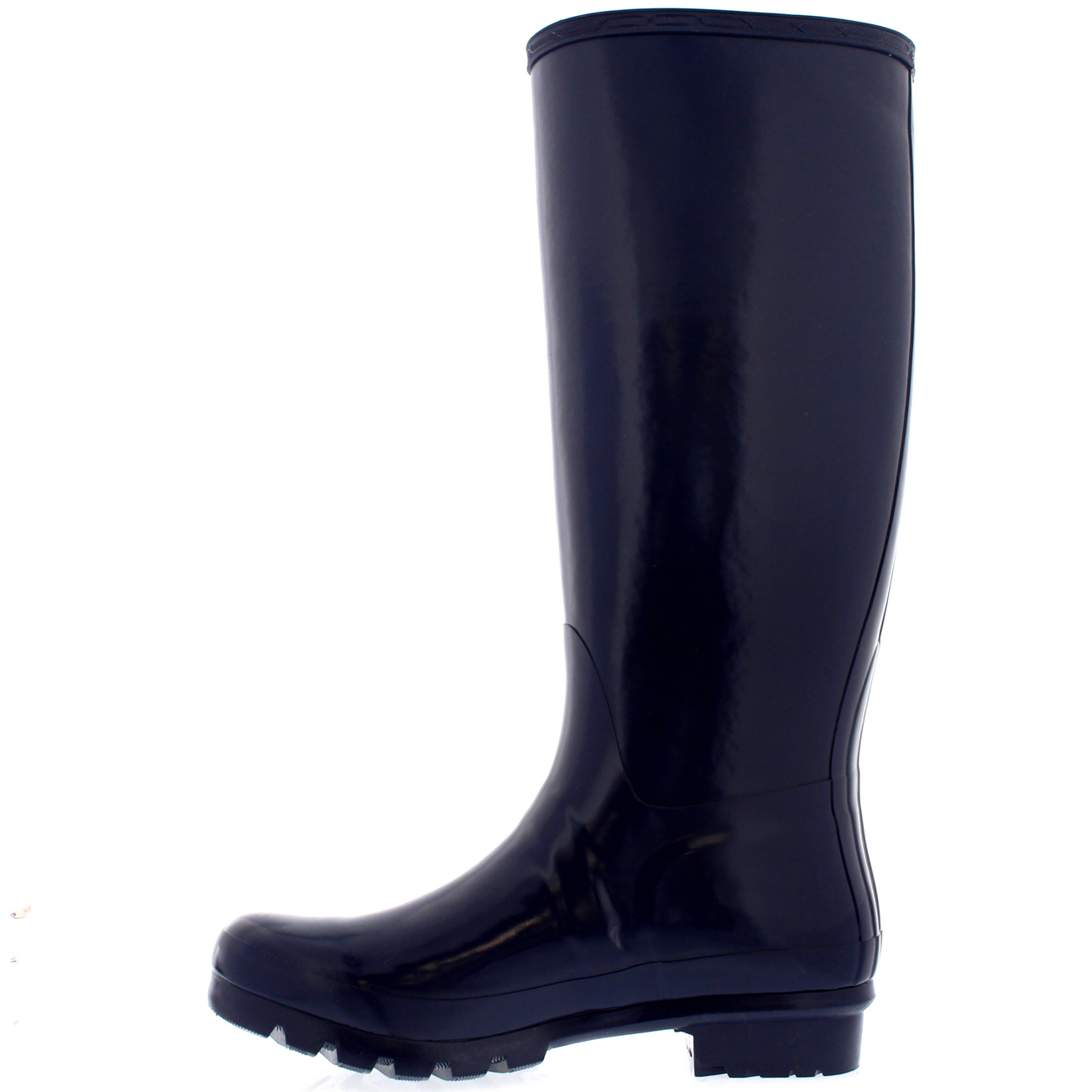 Womens 100 Natural Rubber Gloss Waterproof Knee High Welly Snow Rain