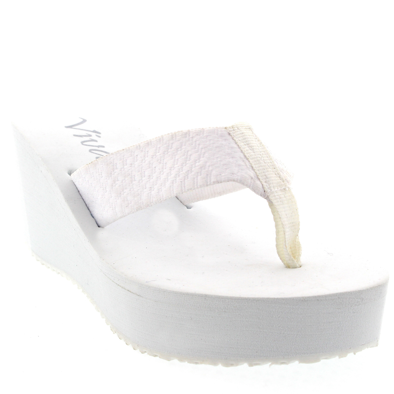 Womens Platform Wedge Heel Thong Strap Summer Holiday Flip Flops