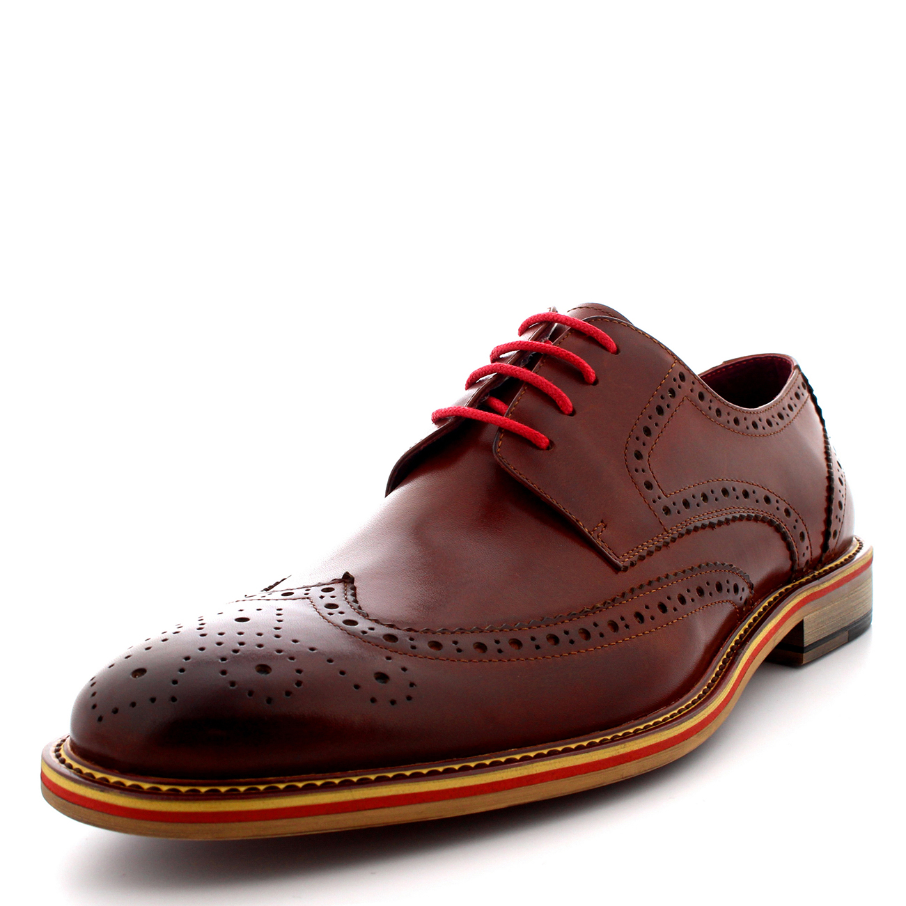 Mens Queensbury Mason Oxfords Brogue Wing Cap Classic Real Leather