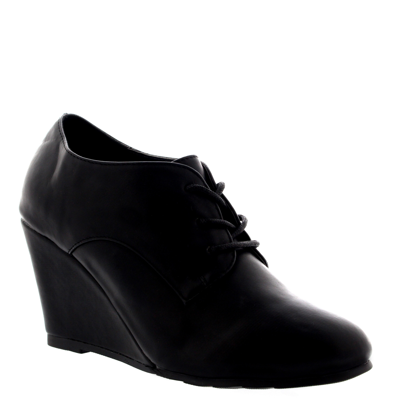 Womens Wedge Heel Lace Up Evening Platform Mary Jane Biker Ankle Boots