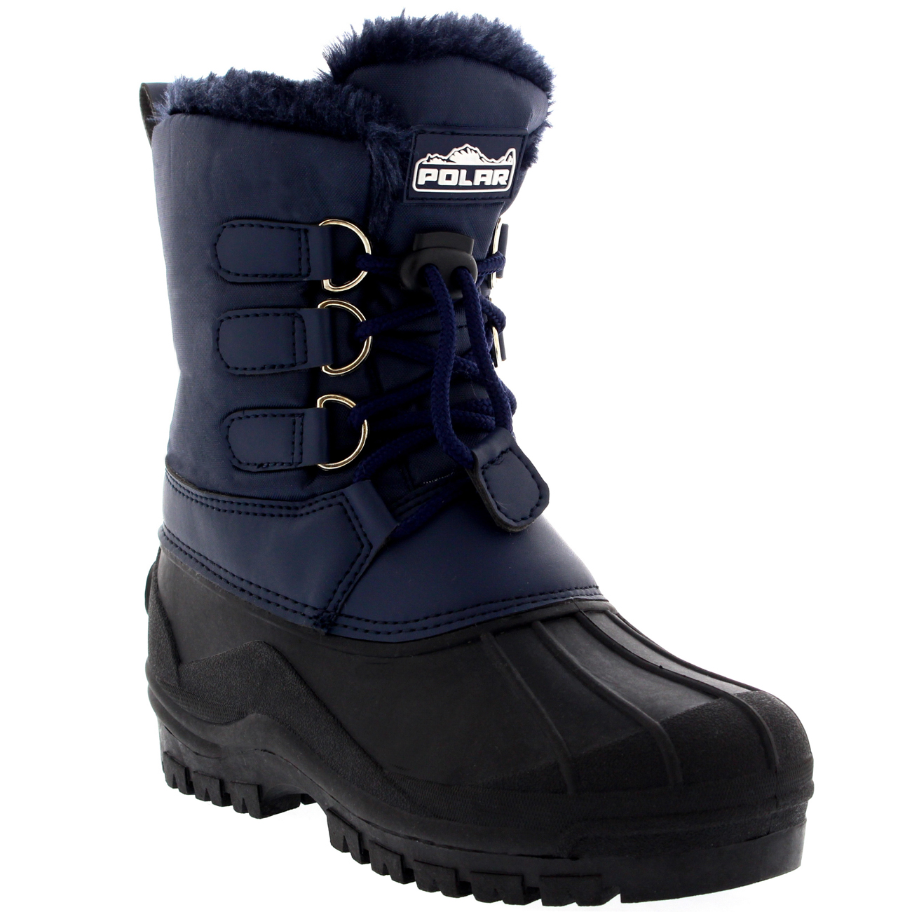 Unisex Kids Pull On Drawstring Closure Nylon Muck Duck Snow Rain Fur