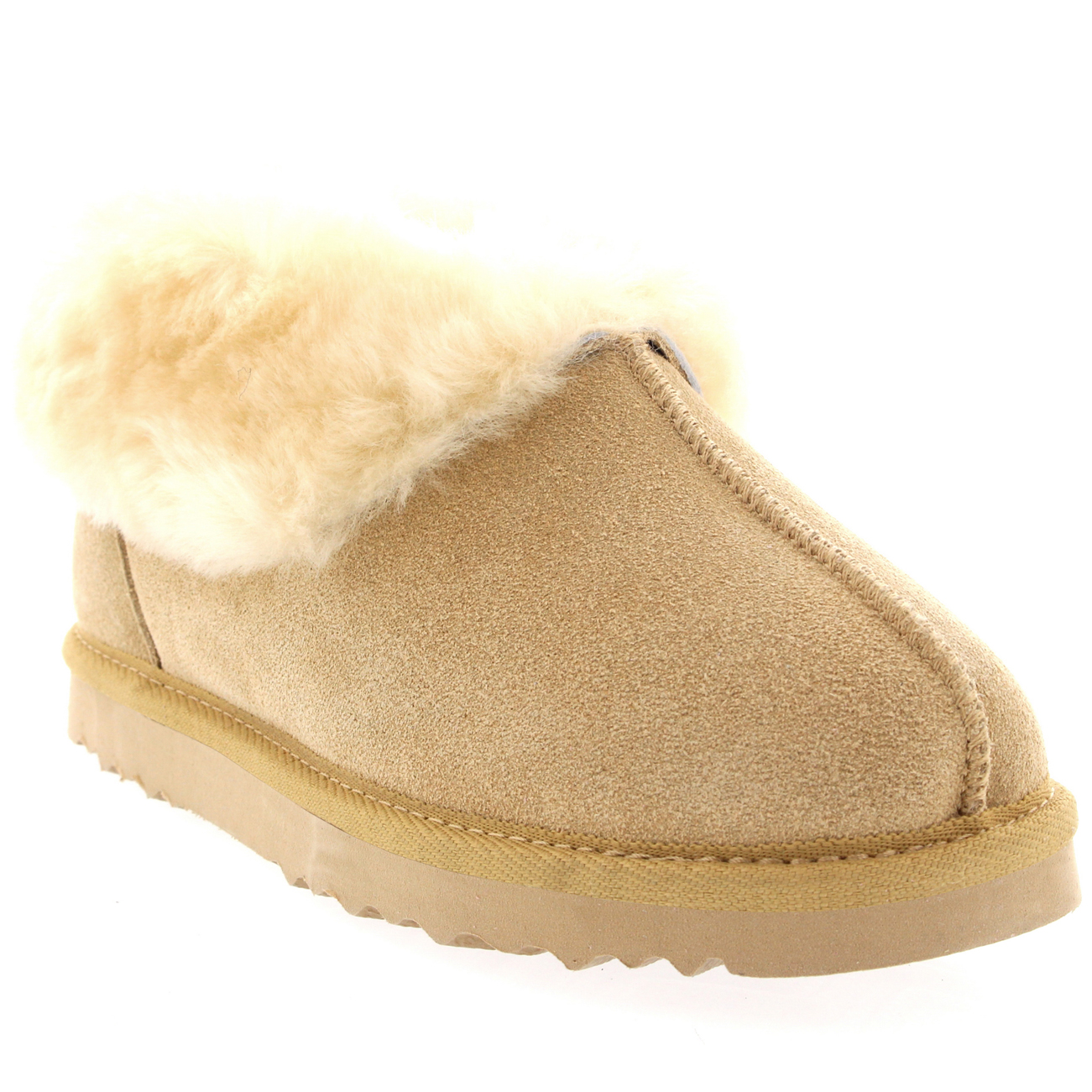 Womens Real Suede Australian Sheepskin Fur Lined Warm House Slipper