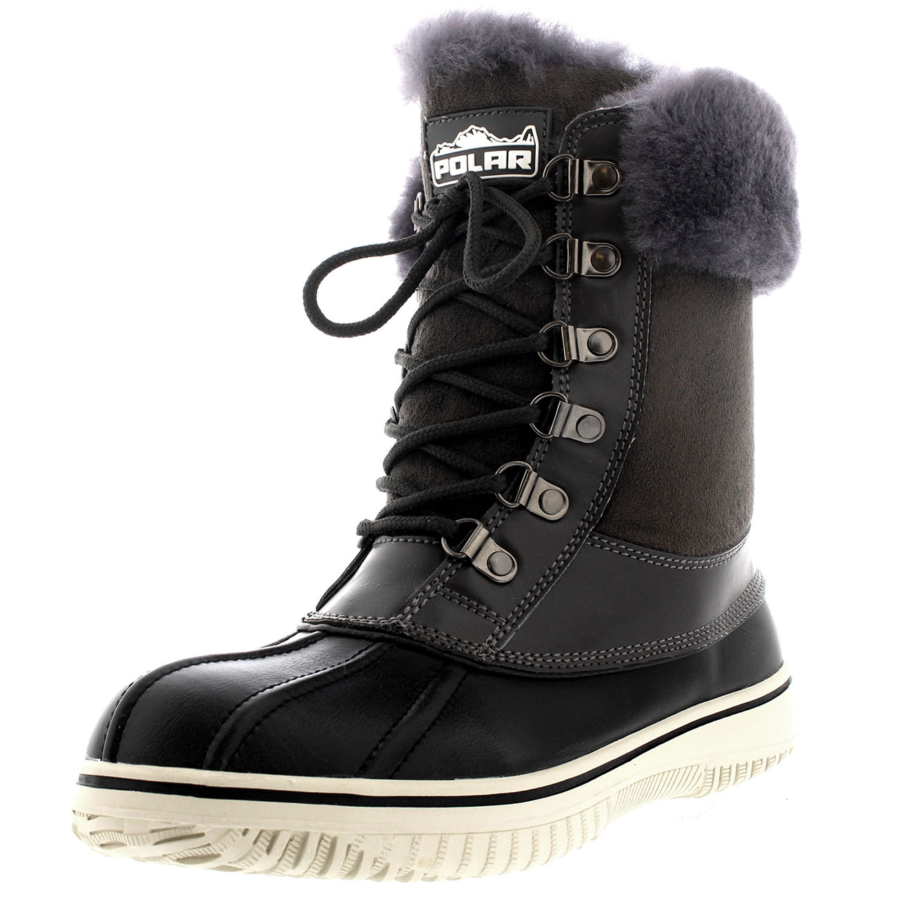 Womens Polar Real Australian Sheepskin Cuff Winter Snow Mid Calf Boots