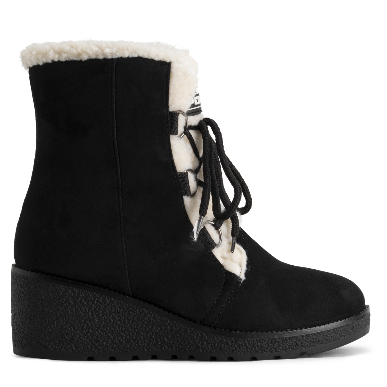 Womens Polar Low Wedge Heel Waterproof Rubber Sole Lace Up Thermal Boots UK 3-10