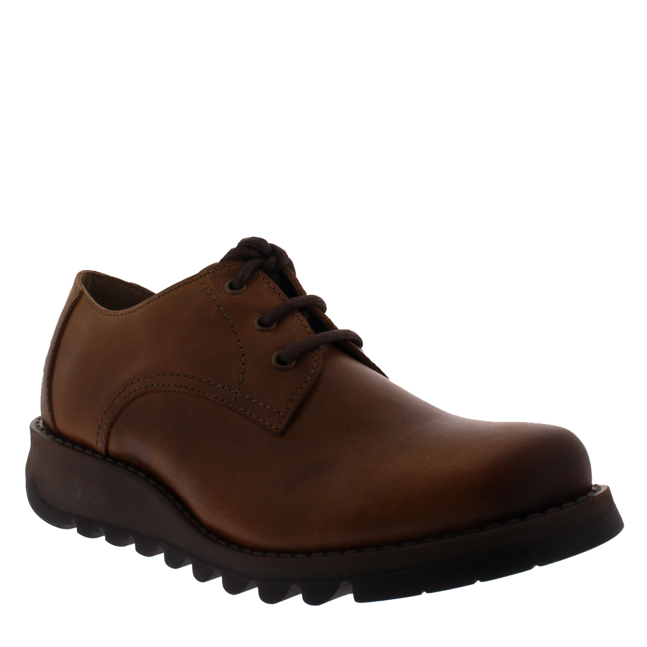 Womens Fly London Simb Rug Leather Work Wedge Heel Office Lace Up Shoes UK 3-10